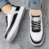 Men’s Lightweight Breathable Summer Sneakers – Lace-Up Artificial Leather Casual Shoes
