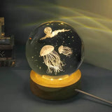 3D Crystal Galaxy Night Light - LED Planetary Lamp for Bedroom Decor