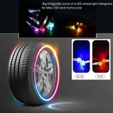 Motion-Activated LED Wheel Lights – Tire Valve Caps for Cars, Motorcycles & Bicycles