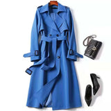 Women's Long Sleeve Trench Coat – 2024 Fashion Double-Breasted Office Jacket