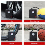 Portable 12V Car Air Compressor with LED Light and Tire Pressure Gauge