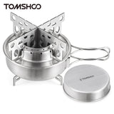Portable Alcohol Camping Stove - Compact Stainless Steel Burner for Outdoor Cooking