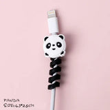 Juego de 4 protectores de cable con dibujos de animales, minicubierta para cable y enrollador de cable de carga