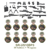 WW2 Military Building Blocks Set - Army Soldier & Motorcycle Model Kit