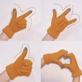 1Pair Women Touch Screen Winter Gloves Autumn Winter Warm Thick Gloves Touch Screen Skiing Gloves Casual Windproof Glove Girls A