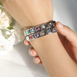 Elegante pulsera de cadena de acero inoxidable con circonitas cúbicas: joyería unisex para cualquier ocasión