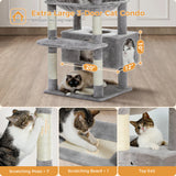 Large Indoor Cat Tree – Multi-Level Tower with Sisal Scratching Posts, Hammock, Padded Perches & Condos