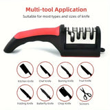 3-Stage Ceramic Knife Sharpener - Professional Handheld Sharpening Tool for Kitchen Knives