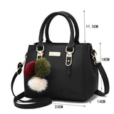 Women’s Vintage PU Leather Satchel – Plush Tassel Crossbody & Shoulder Bag