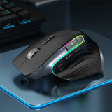 Rechargeable RGB Gaming Mouse - 4000 DPI, Bluetooth & 2.4G Wireless, 12-Color Backlight