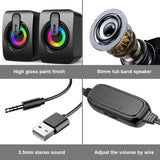 USB-Powered Computer Speakers with LED Lights – HIFI Stereo Sound for Desktop PC