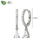 Sterling Silver Zircon Hoop Earrings for Women – Elegant Star & Heart Design