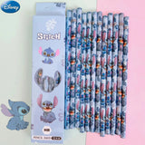 Disney Stitch Wooden HB Pencils – 12pc Colorful Anime Stationery Set for Kids & School Gifts