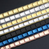 Pulsera de acero inoxidable con holograma de moda para hombres y mujeres: joyería con cadena de eslabones geométricos