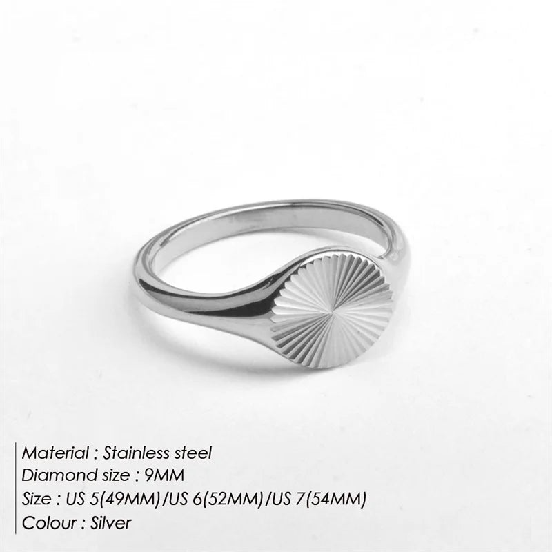 Bold Geometric Stainless Steel Ring – Punk-Inspired Statement Jewelry