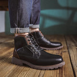 Men's Leather Ankle Boots - Stylish Business Casual & Motorcycle Boots