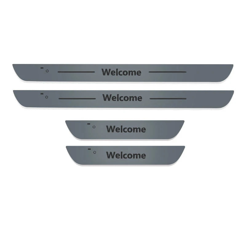 LED Car Door Sill Lights with Logo Projector – USB-Powered Threshold Lighting Kit (4pcs)