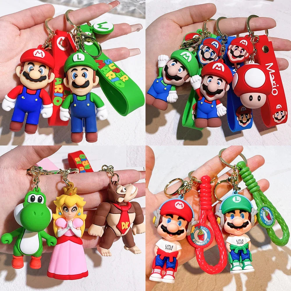 Super Mario Bros Keychain - Cute Character Figure Pendant & Collectible Toy