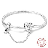 925 Sterling Silver Charm Bracelet for Women – Heart, Star, Moon & More