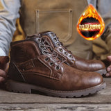 Men's Leather Ankle Boots - Stylish Business Casual & Motorcycle Boots