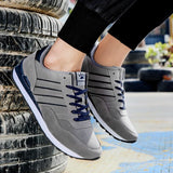 Men’s Breathable Patchwork Mesh Lace‑Up Sneakers – Lightweight Outdoor Running Shoes