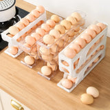 Rejilla para huevos automática con múltiples capas: organizador de cocina que ahorra espacio