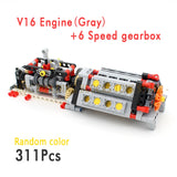 Car Model Building Blocks – DIY Speed Engine Transmission Brick Set for Teens & Adults