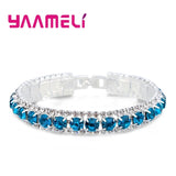 Elegant Sterling Silver Cubic Zirconia Women’s Chain Bracelet