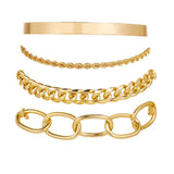 Bohemian Geometric Link Chain Bracelet with Lobster Claw Clasp for Women - Mood Tracker Jewelry