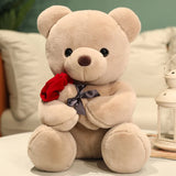 Rose Teddy Bear Plush - Romantic Stuffed Animal Gift for Valentine's Day