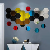 Pegatinas de pared con espejos hexagonales en 3D: decoración moderna para el hogar