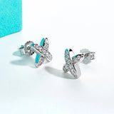 D Color Moissanite Stud Earrings – 925 Sterling Silver Cross Earrings with GRA Certificate