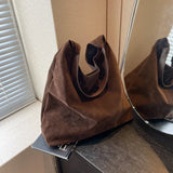 Stylish Faux Suede Shoulder Bag – Versatile, Classic Tote for Women