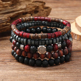 Adjustable Natural Wood Beaded Bracelet – Casual & Sporty Style for Women