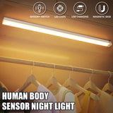 Luz nocturna LED con sensor de movimiento: lámpara inalámbrica recargable para gabinetes y escaleras