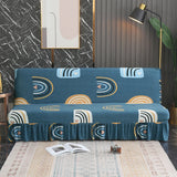 Floral Sofa Bed Cover with Skirt - Elastic Anti-Slip Futon Protector