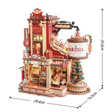 Christmas Dream Gift Factory 3D Wooden Music Box - DIY Puzzle Kit for Adults & Teens