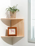 Estante de esquina de madera de PVC: organizador de pared flotante de varias capas para un almacenamiento elegante