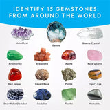 STEM Gemstone Dig Kit - Excavate 15 Real Crystals with Educational Mining Toy Set
