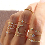 Boho Vintage Animal Ring Set for Women – Adjustable Zinc Alloy Bands