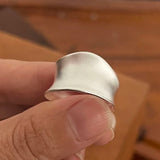 925 Sterling Silver Moon Ring Set – Handmade Minimalist Wide Rings for Women, Allergy-Free Party Jewelry Gift