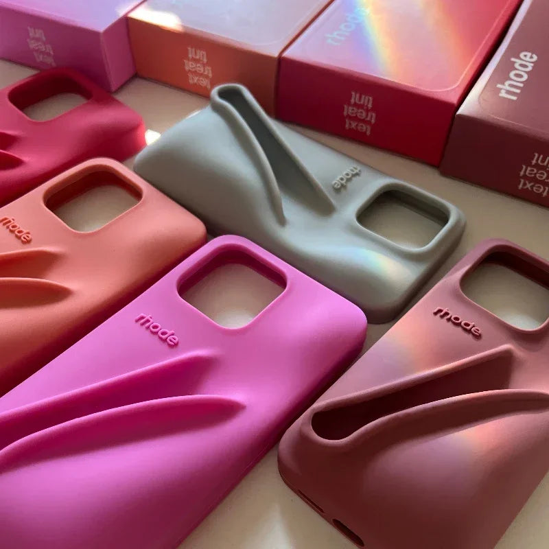 Funda Rhode para iPhone 11, funda portátil de silicona suave con forma de lápiz labial