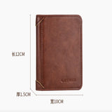 RFID Men’s Leather Trifold Wallet – Vintage Short Multi-Function Card Holder with ID Slot and Cash Compartments