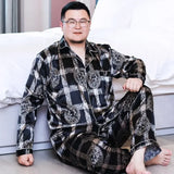 Men’s Printed Polyester Pajama Set – Moisture-Wicking & Anti-Bacterial Sleepwear