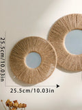 Boho Round Wall Mirror with Hanging Rope – Stylish Home Décor