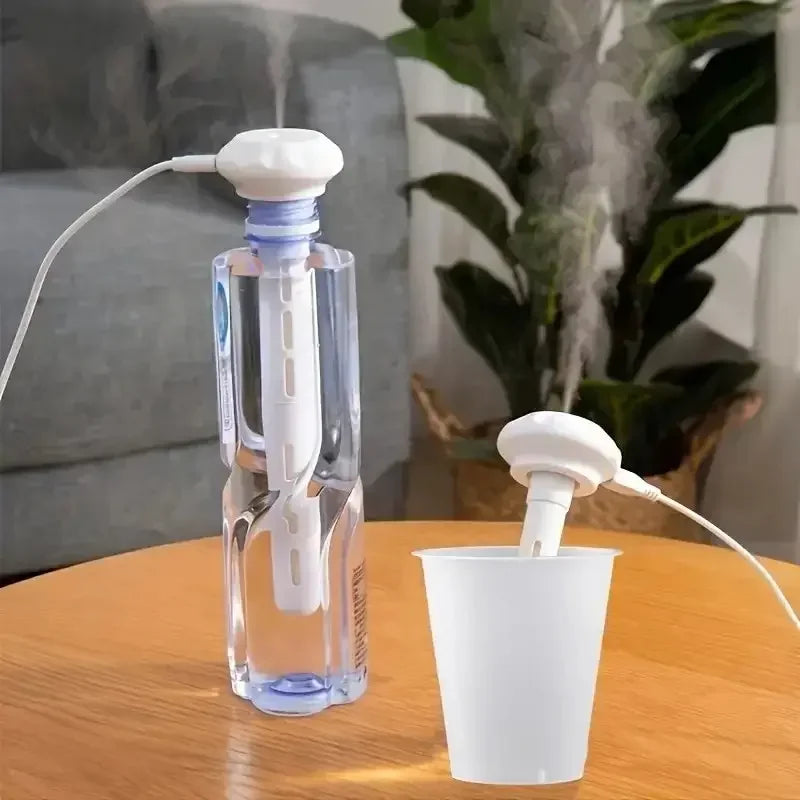 Humidificador de niebla portátil súper silencioso para oficina, dormitorio, automóvil y viajes: longitud ajustable, no necesita botella de agua; mejora