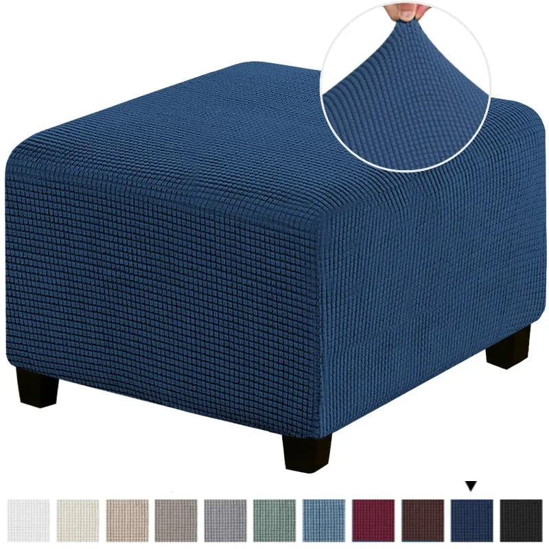 Funda elástica de jacquard para otomana: protección duradera para su reposapiés o taburete