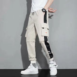 Men’s Lightweight Safari Cargo Pants – Elastic Waist Casual Trousers with Pockets