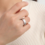 Hebrew Engraved Shema Ring - Stainless Steel Jewish Wedding Band with 18K Gold Plating