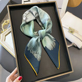 Luxury 70×70cm Silk Square Scarf – Elegant Satin Hairband & Neckerchief